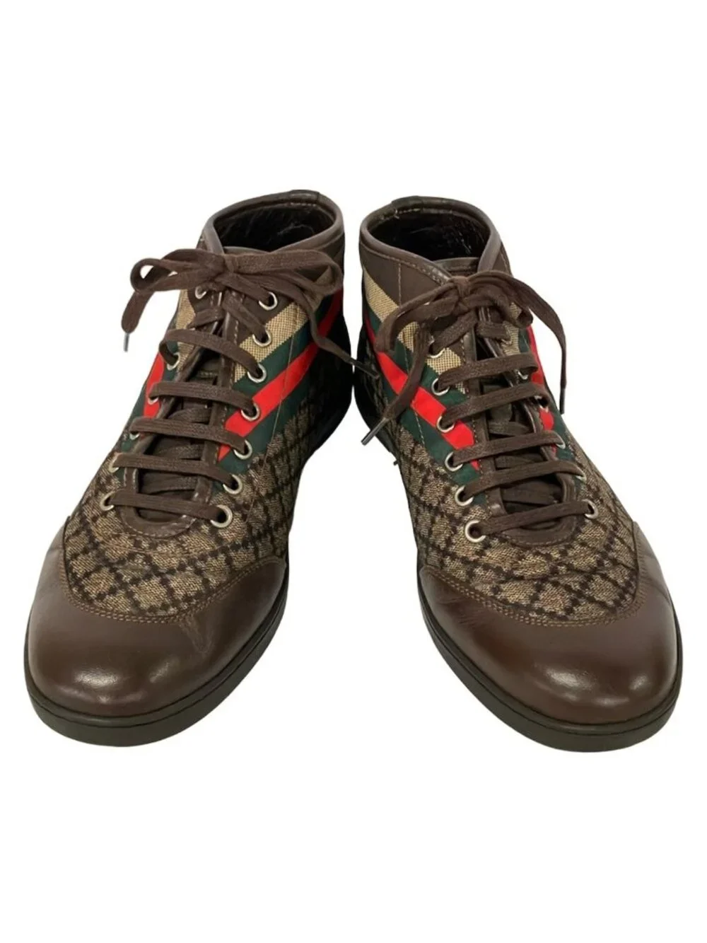 Gucci Sneakers 7 Beige Dark Brown Multi Leather